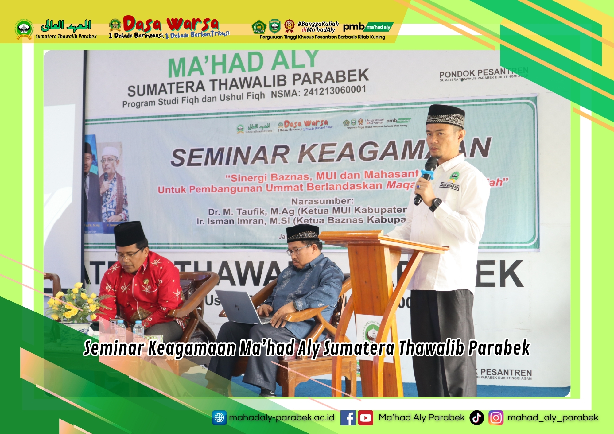 Ma’had Aly Sumatera Thawalib Parabek Gelar Seminar Keagamaan: Perkuat Sinergi BAZNAS, MUI, dan Mahasantri untuk Pembangunan Umat.